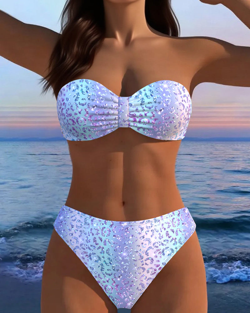 Bikini Imprimé Léopard Bandeau