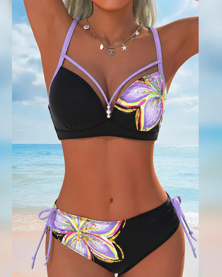 Bikini Bralette Lacé Imprimé