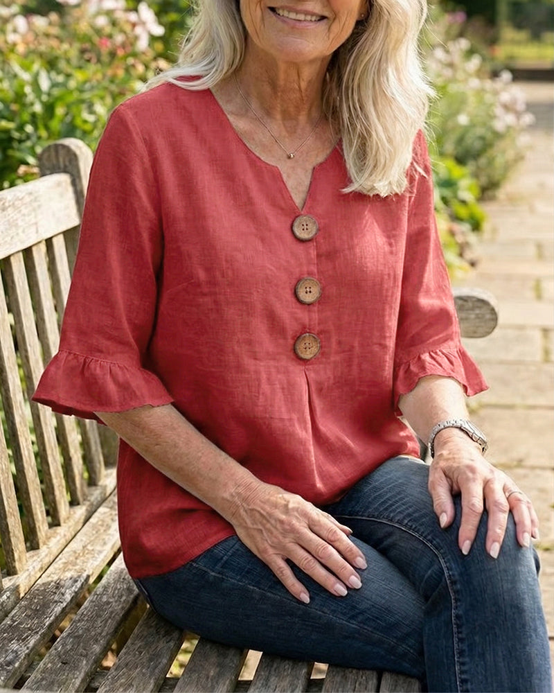 Sofía | Blusa elegante de algodón y lino