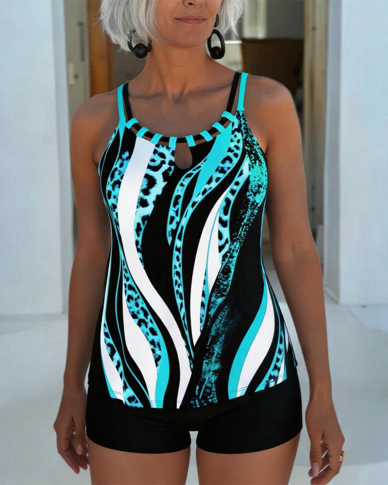 Tankini Léopard Imprimé Rayure