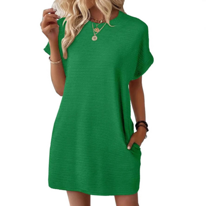EVASHA™ | Vestido Casual Minimalista de Verano con Cuello Redondo