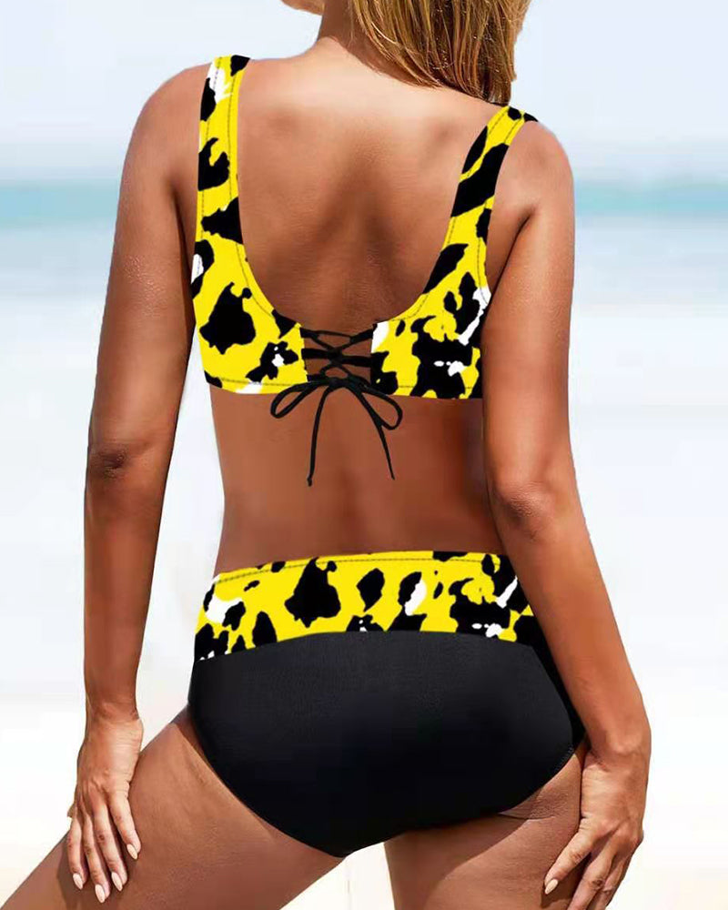 Bikini rayé multicolore