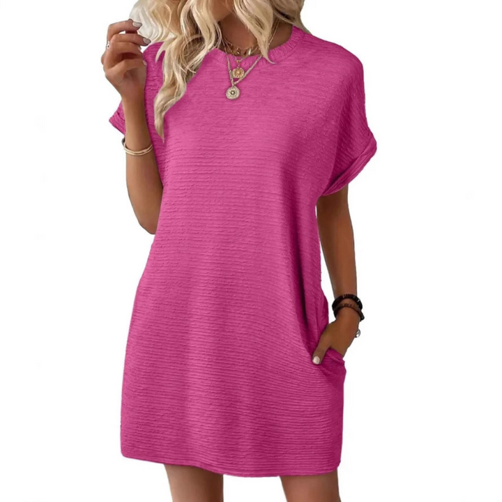EVASHA™ | Vestido Casual Minimalista de Verano con Cuello Redondo
