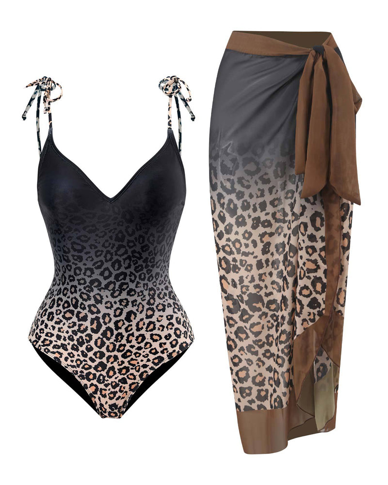Ensemble jupe de plage maillot de bain une pièce