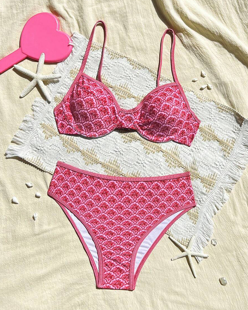 Bikini Sexy Bretelles Triangle Imprimé