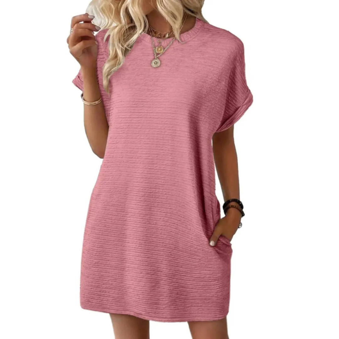 EVASHA™ | Vestido Casual Minimalista de Verano con Cuello Redondo