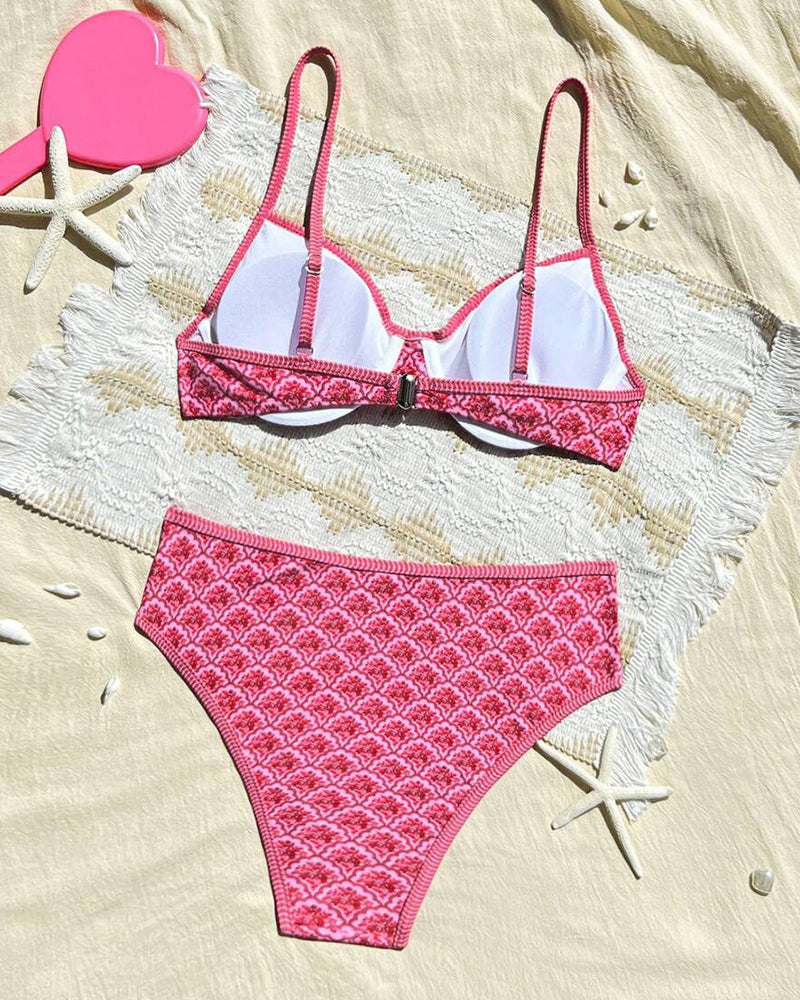Bikini Sexy Bretelles Triangle Imprimé
