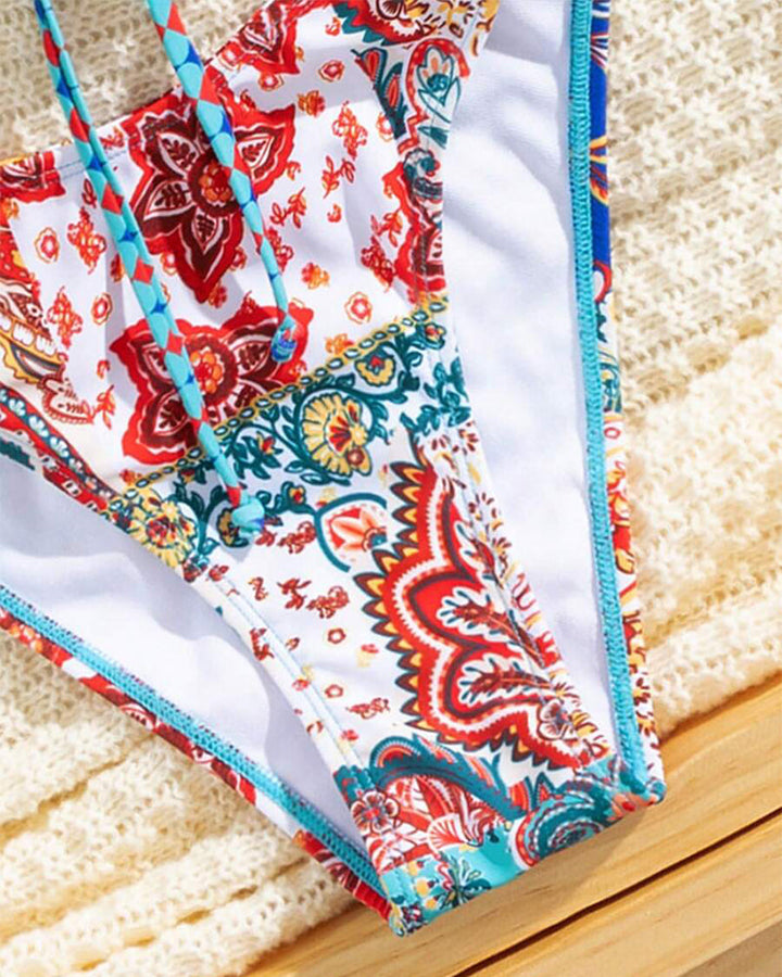 Bikini Imprimé Lacet Sexy Triangle