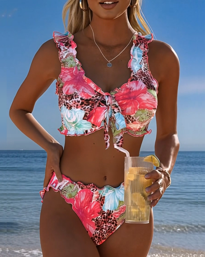 Bikinis Floral Léopard Patchwork