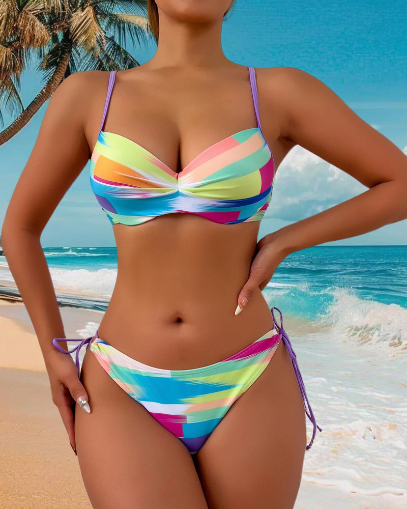 Bikini Deux-Pièces Imprimé Corde