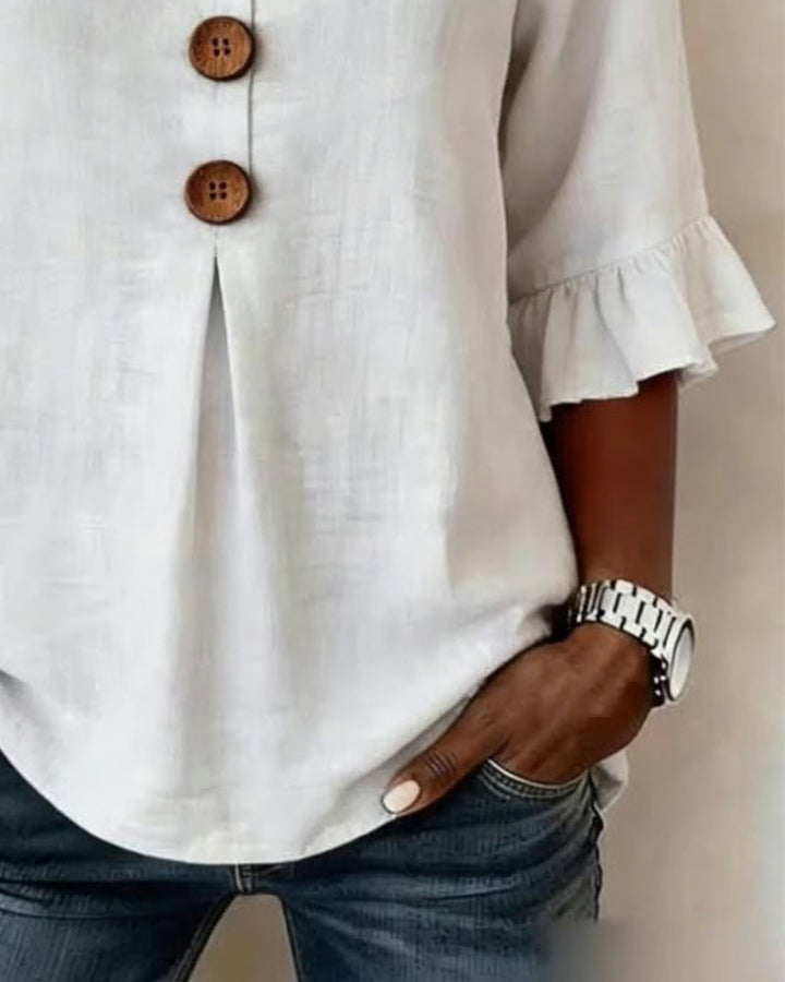 Sofía | Blusa elegante de algodón y lino