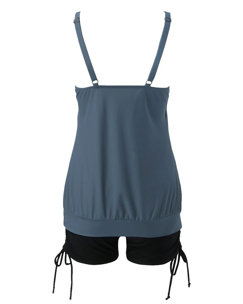 Maillot De Bain Large Col Veste Deux-Pièces Mince
