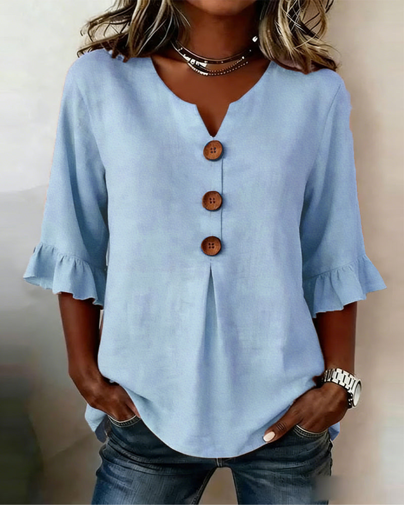 Sofía | Blusa elegante de algodón y lino