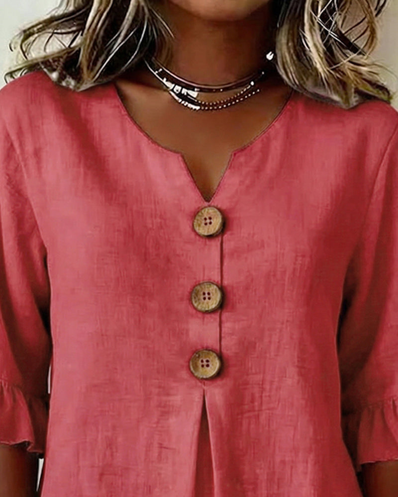 Sofía | Blusa elegante de algodón y lino