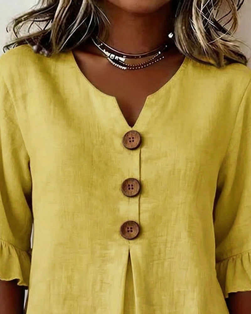 Sofía | Blusa elegante de algodón y lino