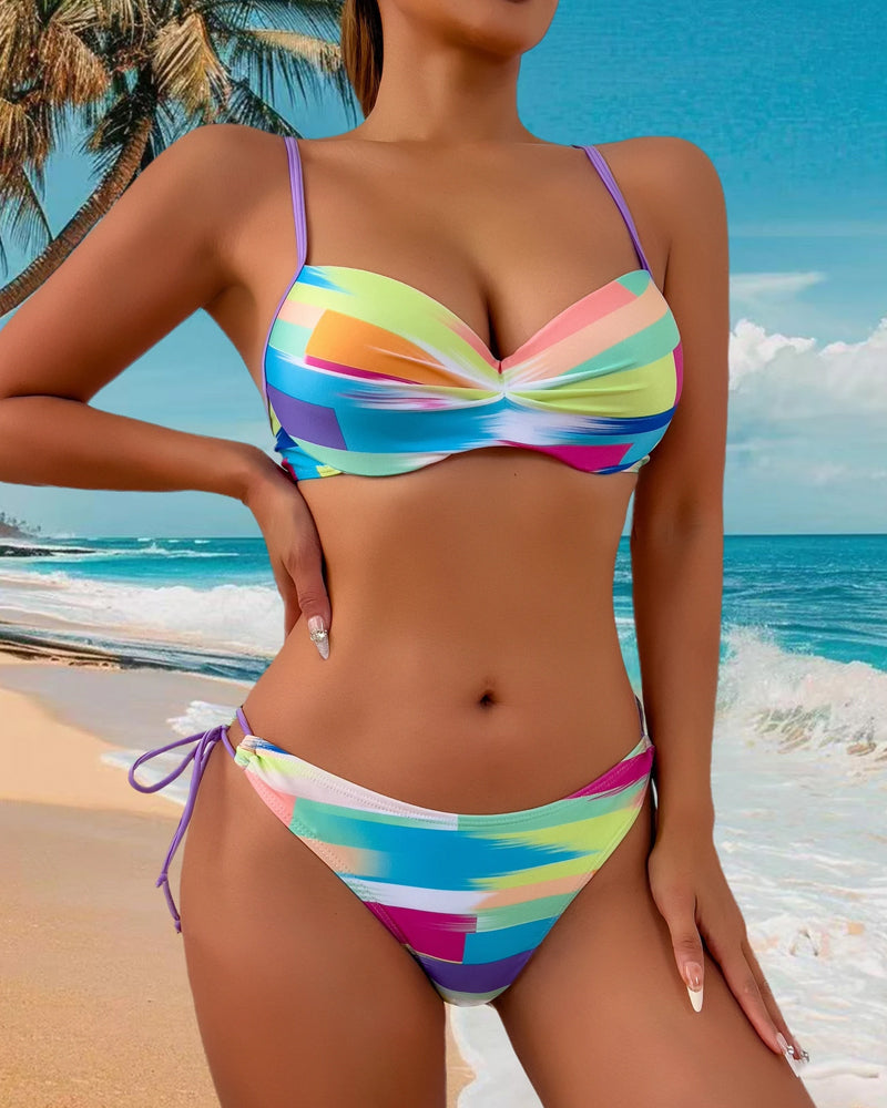 Bikini Deux-Pièces Imprimé Corde