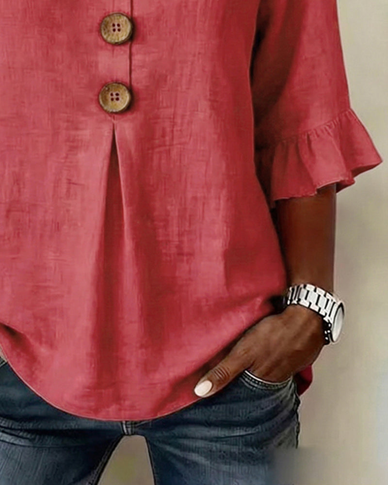 Sofía | Blusa elegante de algodón y lino