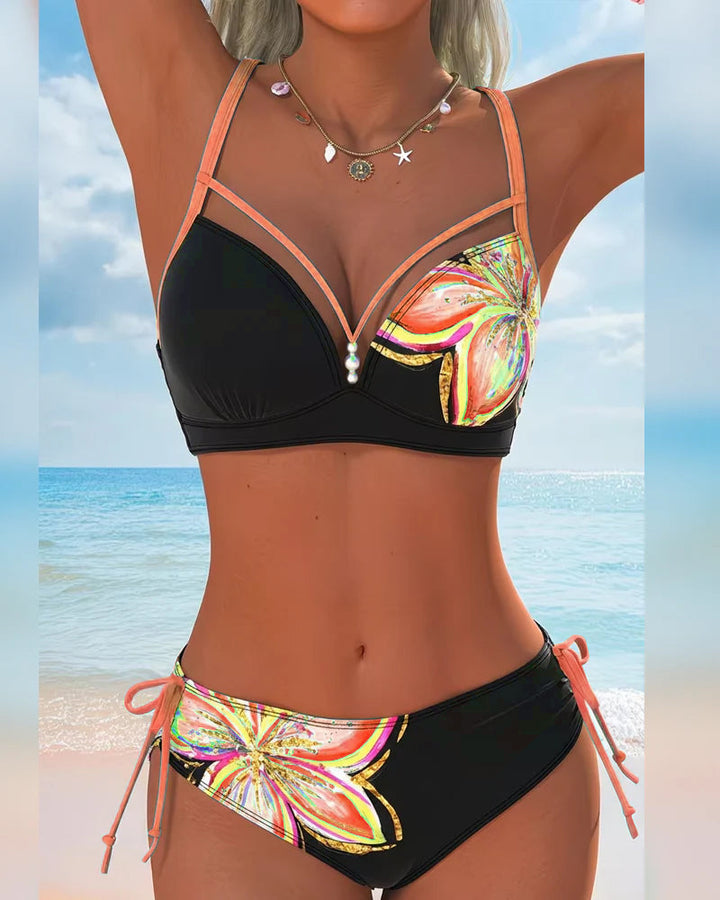 Bikini Bralette Lacé Imprimé