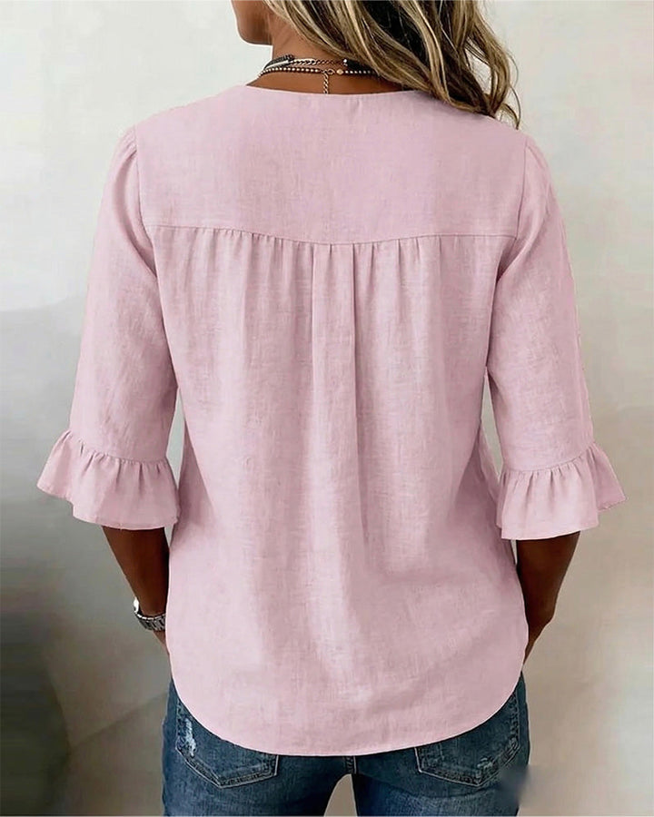 Sofía | Blusa elegante de algodón y lino