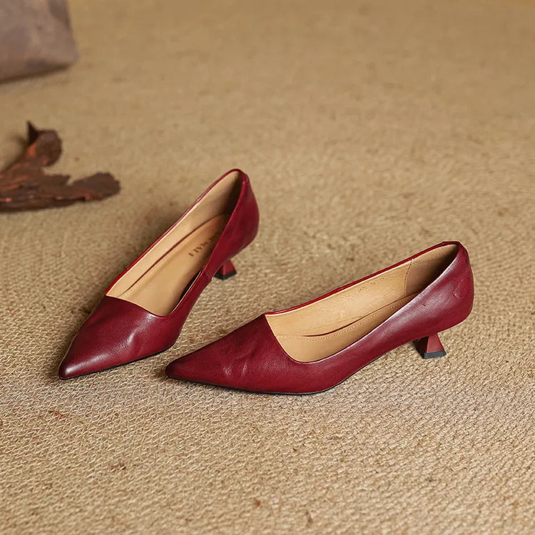 Anok Tacones Altos de Cuero Auténtico