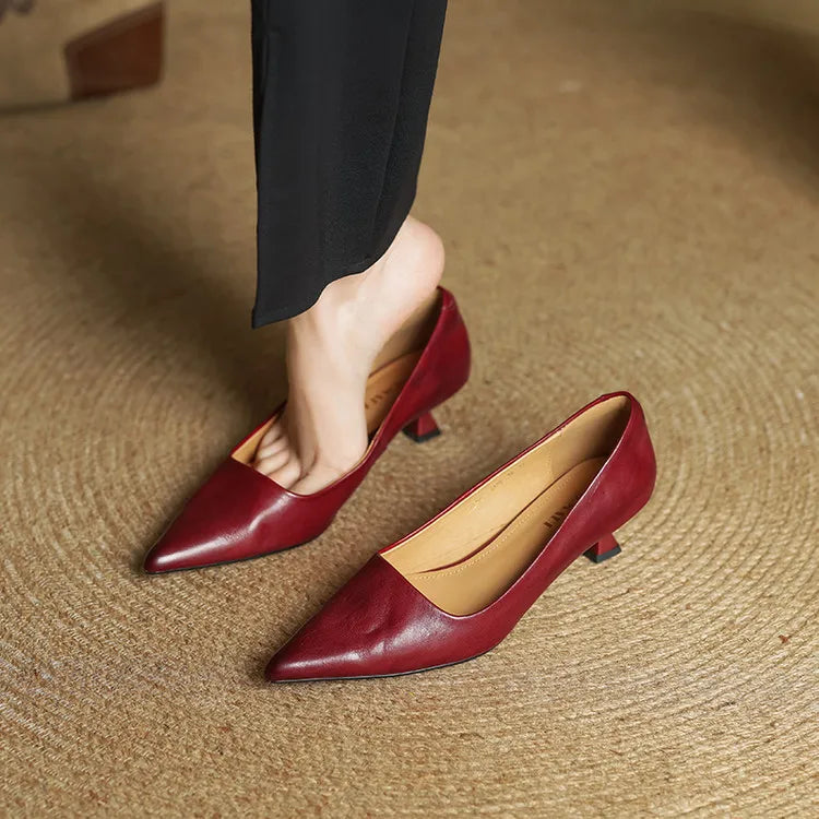 Anok Tacones Altos de Cuero Auténtico