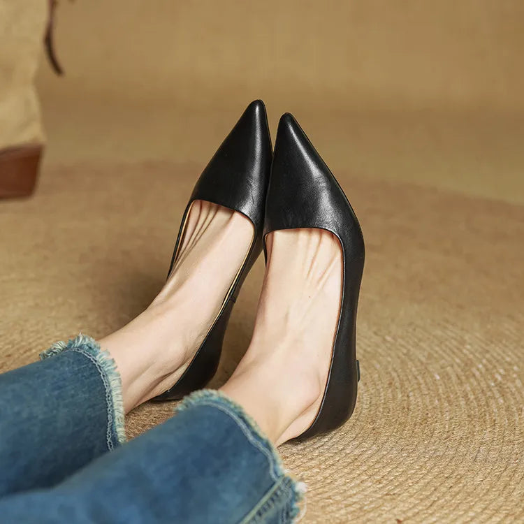 Anok Tacones Altos de Cuero Auténtico