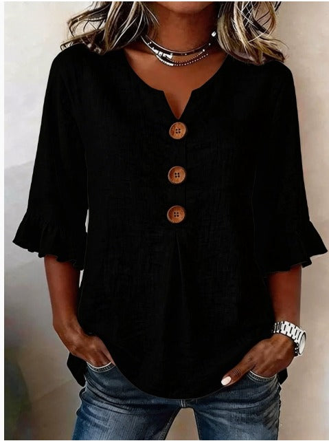 Sofía | Blusa elegante de algodón y lino