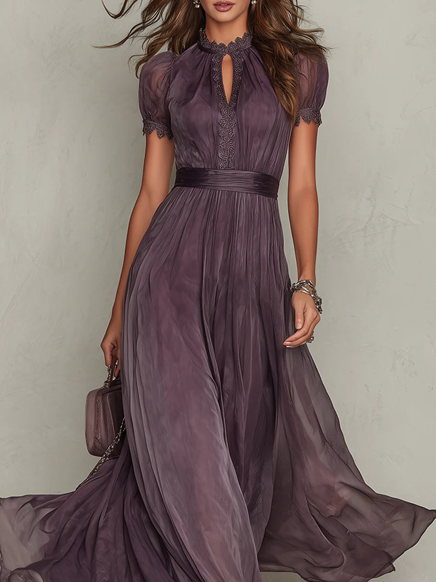 Camila | Vestido largo violeta con abertura frontal
