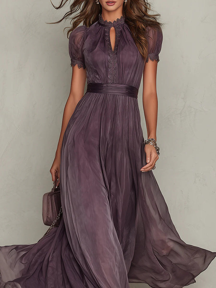 Camila | Vestido largo violeta con abertura frontal