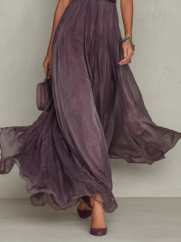 Camila | Vestido largo violeta con abertura frontal