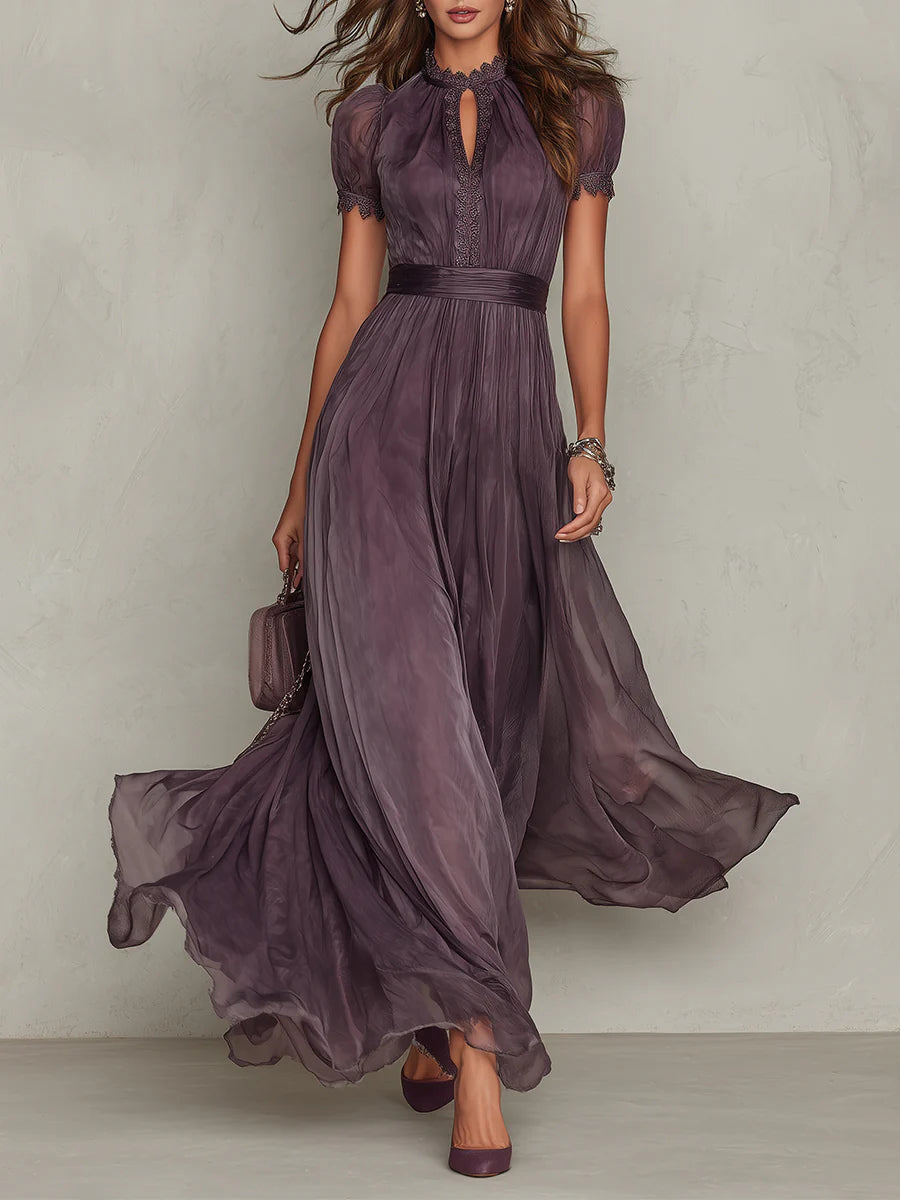 Camila | Vestido largo violeta con abertura frontal