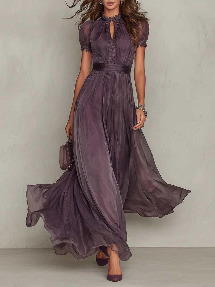 Camila | Vestido largo violeta con abertura frontal