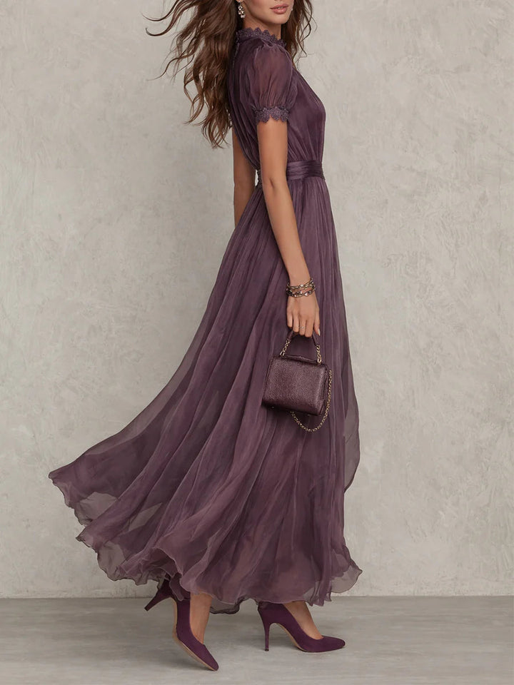 Camila | Vestido largo violeta con abertura frontal