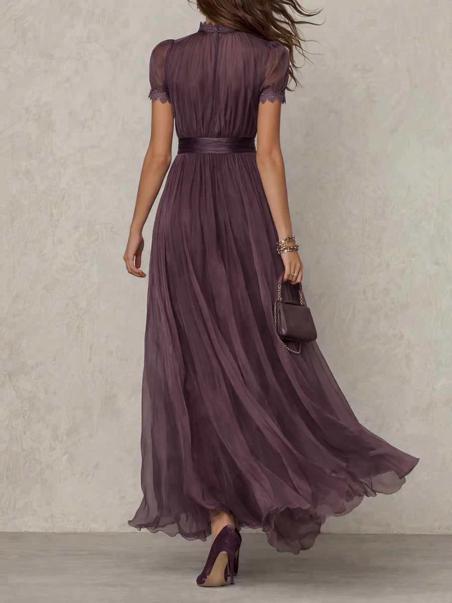 Camila | Vestido largo violeta con abertura frontal