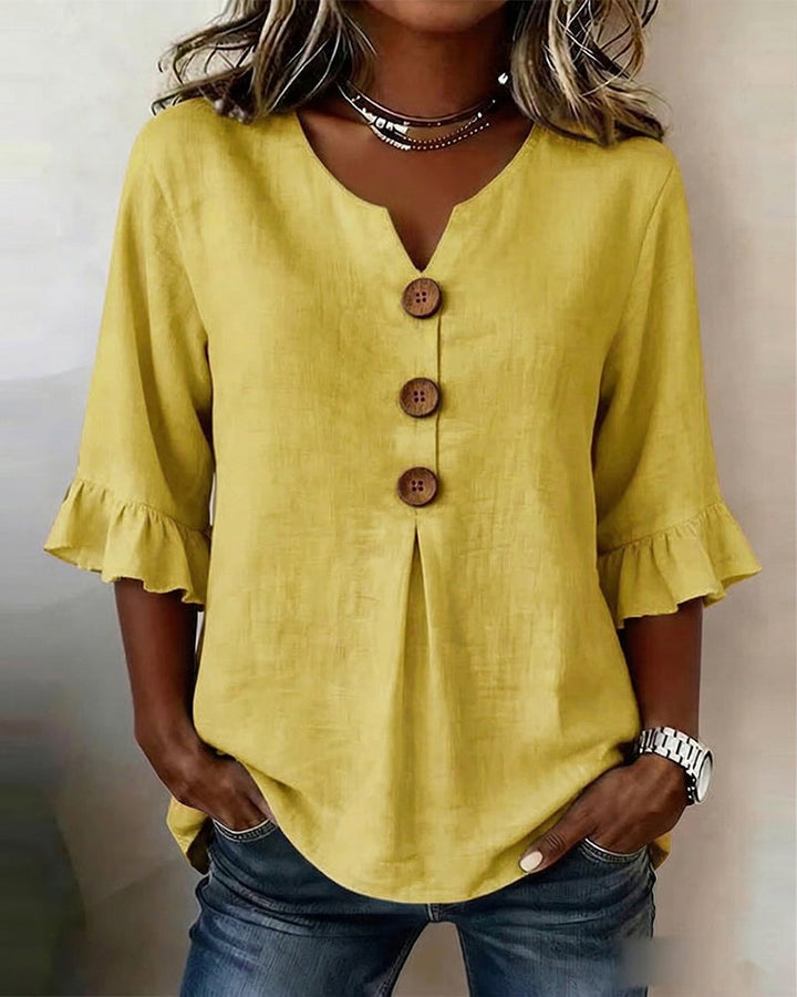 Sofía | Blusa elegante de algodón y lino