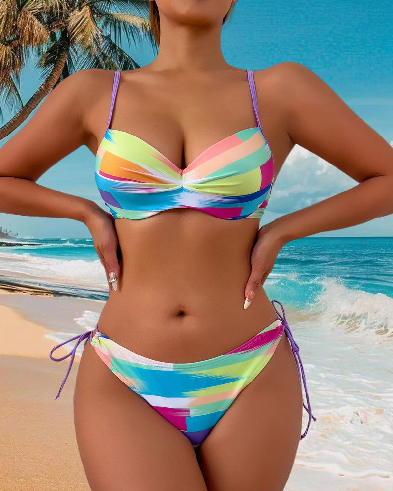 Bikini Deux-Pièces Imprimé Corde