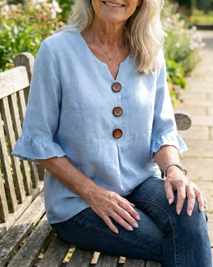 Sofía | Blusa elegante de algodón y lino