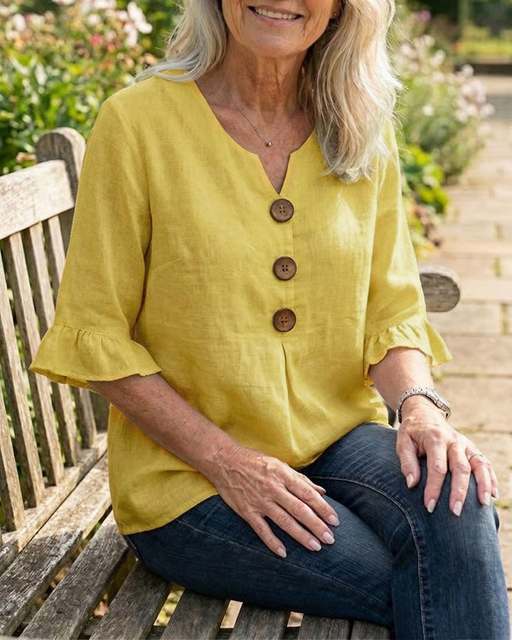 Sofía | Blusa elegante de algodón y lino