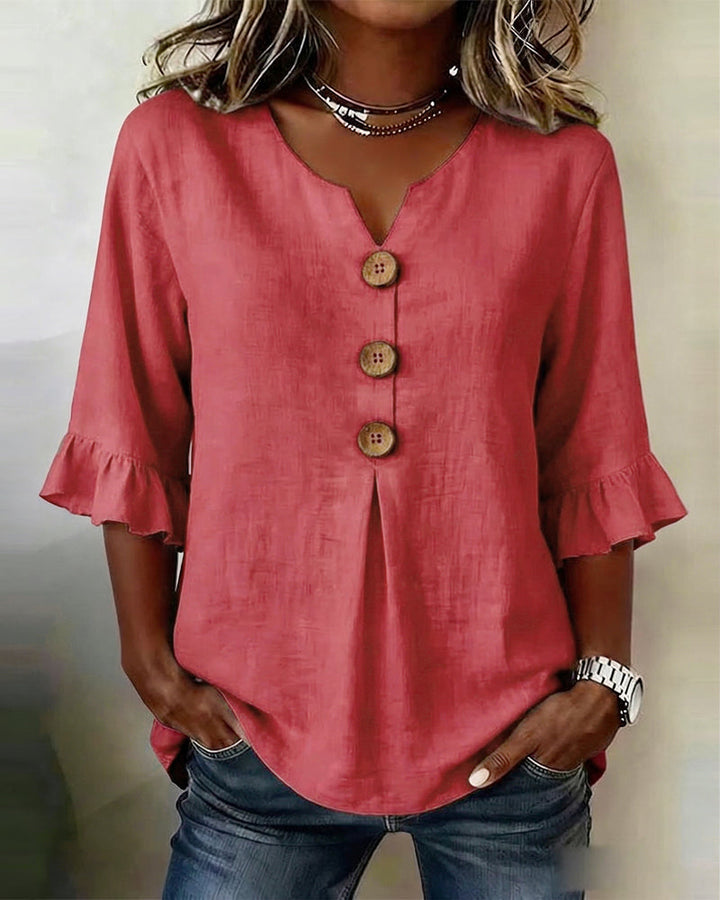 Sofía | Blusa elegante de algodón y lino