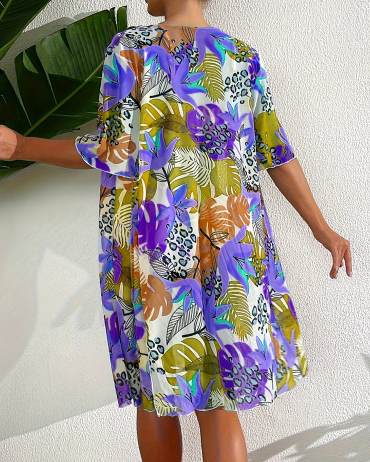 Ensemble De Maillot De Bain 3 Pièces À Imprimé Tropical