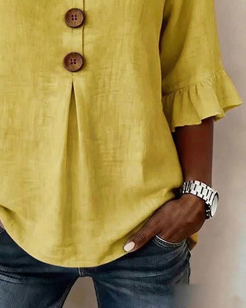 Sofía | Blusa elegante de algodón y lino