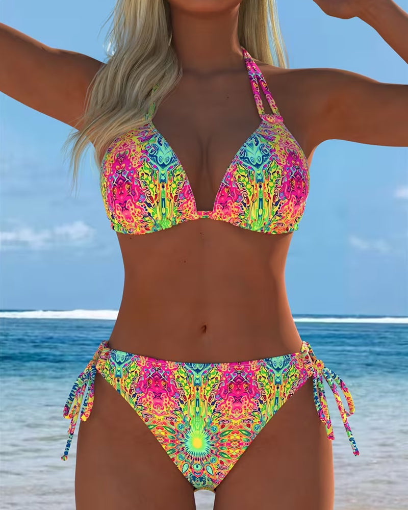 Bikini Coloré Licou Impression