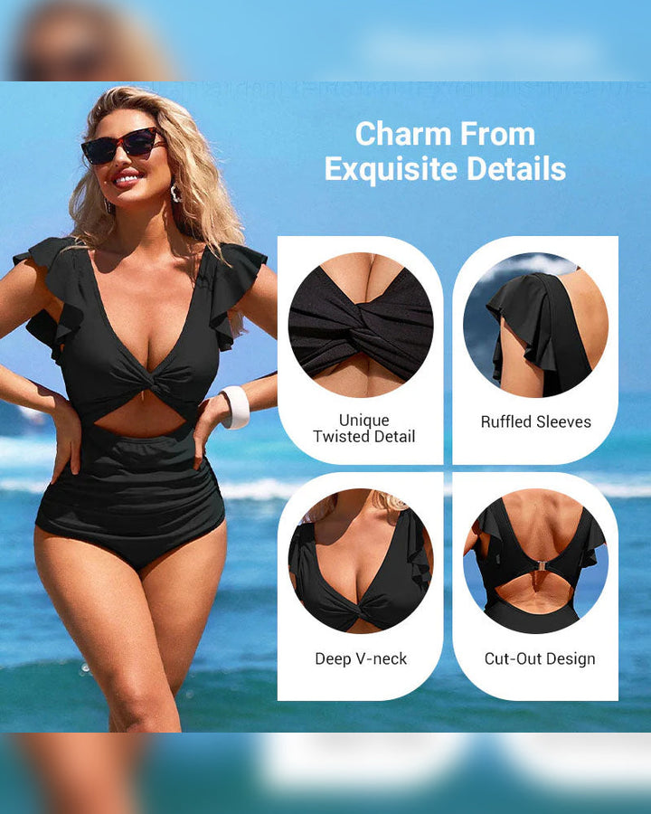 Maillot De Bain Une Pièce Sexy À Volants – Détail Volanté, Contrôle Du Ventre & Couleurs Vibrantes