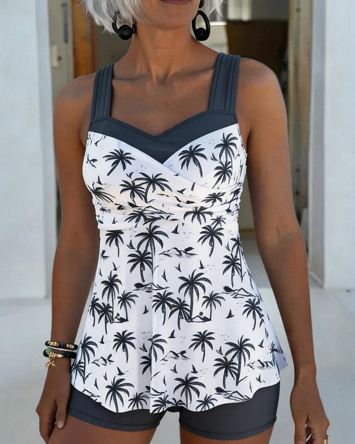 Tankini Jupe Taille Patchwork