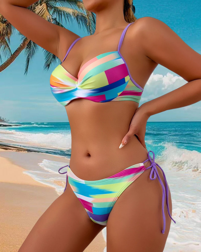 Bikini Deux-Pièces Imprimé Corde