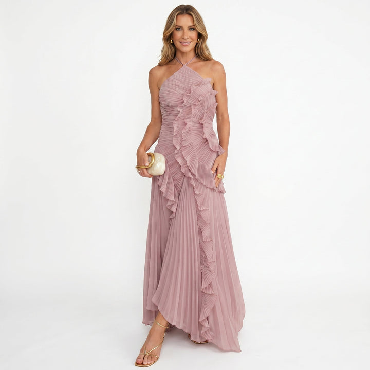 Leonor | Elegante Vestido Plisado con Volantes
