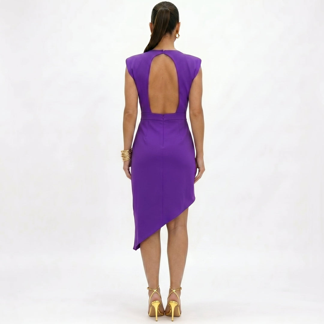 Aurora | Vestido Asimétrico con Hombros Estructurados