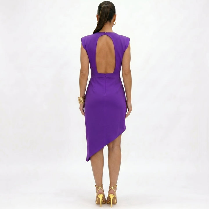 Aurora | Vestido Asimétrico con Hombros Estructurados
