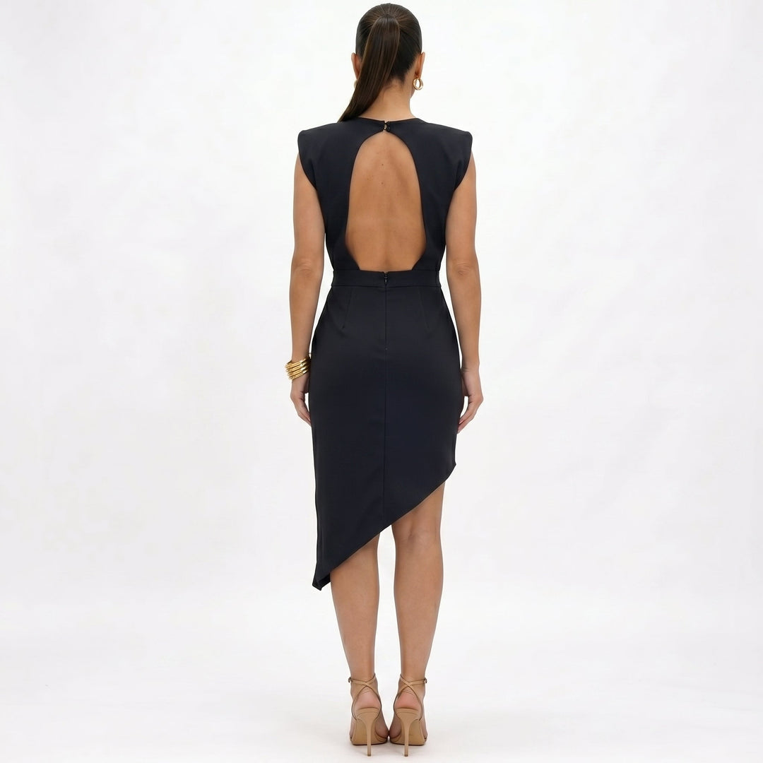 Aurora | Vestido Asimétrico con Hombros Estructurados