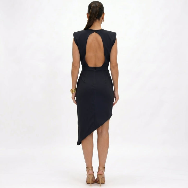 Aurora | Vestido Asimétrico con Hombros Estructurados